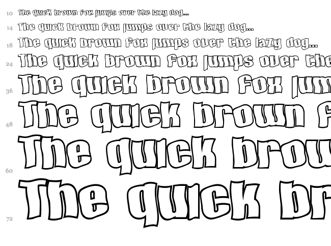SF Hallucination font waterfall